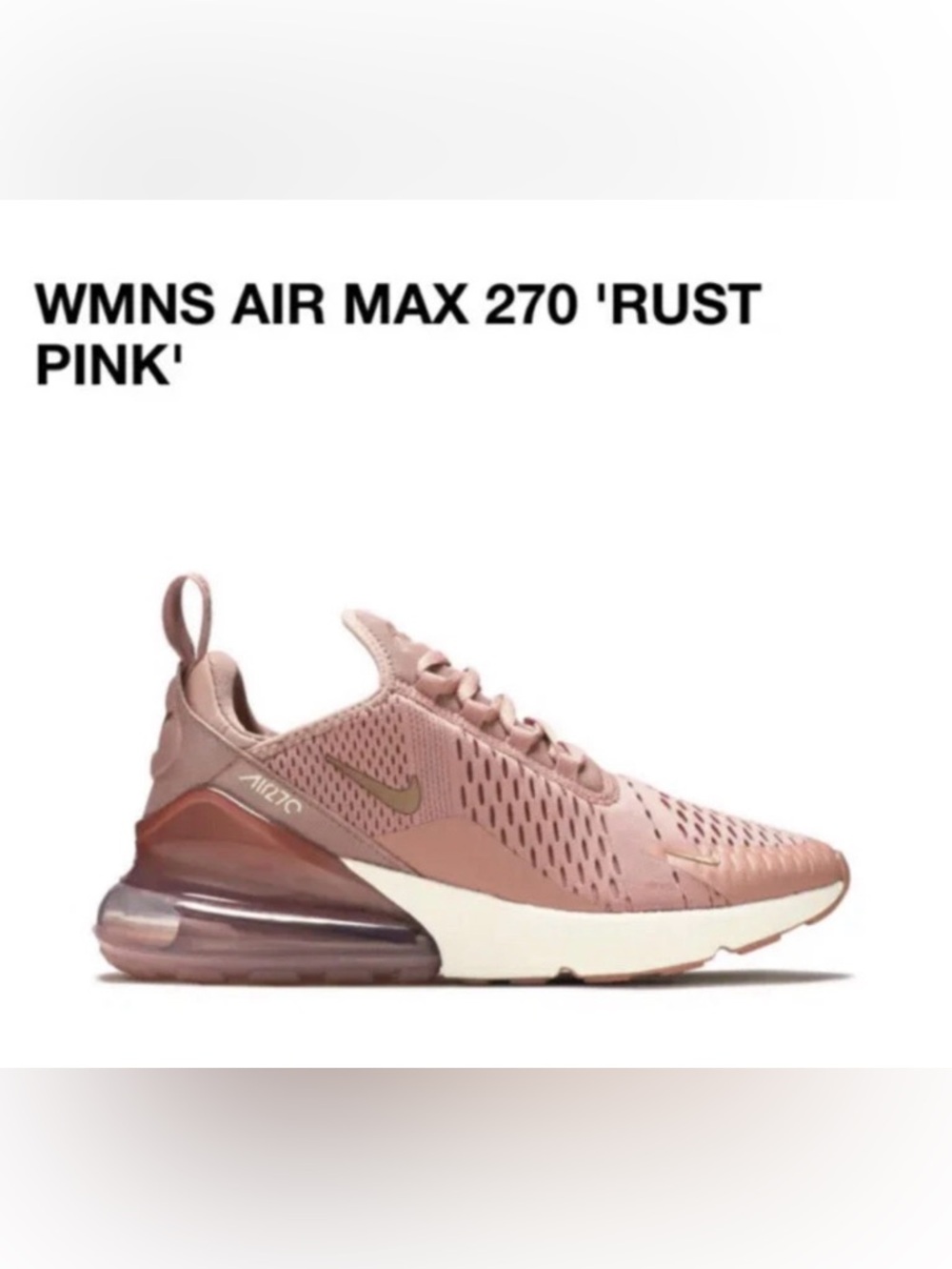 Nike Air Max 270 Rust Pink Running Women Sneakers BQ0969-600 - Sz 10 EUC
